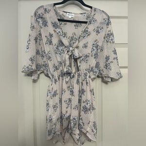 Super Down Floral Print Romper